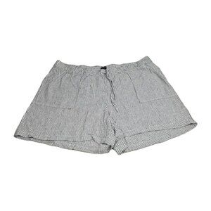 J.Crew Women's Shorts Size XXL White Black Linen Blend Elastic Waist  (56)
